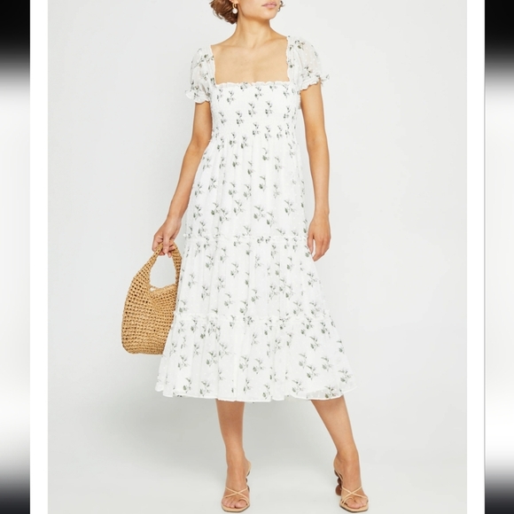 NWT! O.P.T. , Cypress Midi Dress, White/Green/Lilac, Size Large, MSRP $148 - Picture 6 of 13